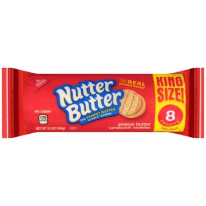 Nutter Butter Peanut Butter Sandwich Cookies King Size - 14 Pack of 3.5 oz Snack Packs with 8 Cookies per Pack - Perfect for Sharing and Snacking Anytime Thanksgiving Dinner Cookies