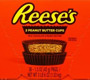 REESE'S Milk Chocolate Peanut Butter Cups, Candy Packs, 1.5 oz (36 Count)