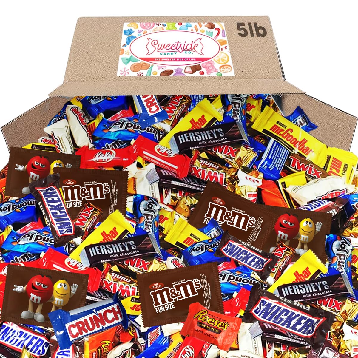 5 Lb Assorted Bulk Chocolate Candy Mix - Fun Size, Holiday, Office Assortment