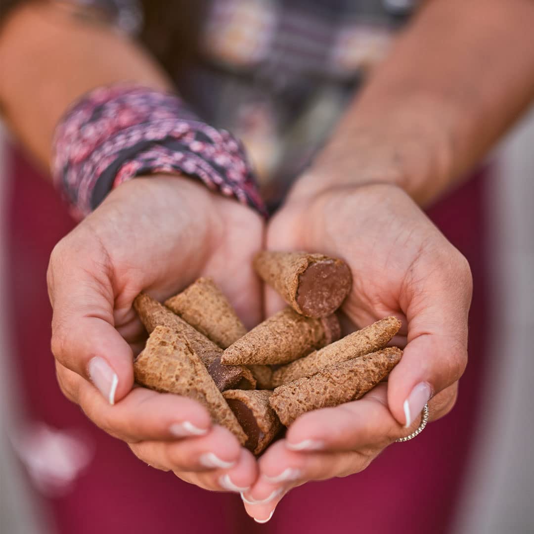 Just The Fun Part, Bite-Size Crispy Mini Waffle Cones with Premium Belgian Chocolate, Great for Snacks, Dessert, Grab & Go - Kosher, Milk Chocolate (Pack of 1)