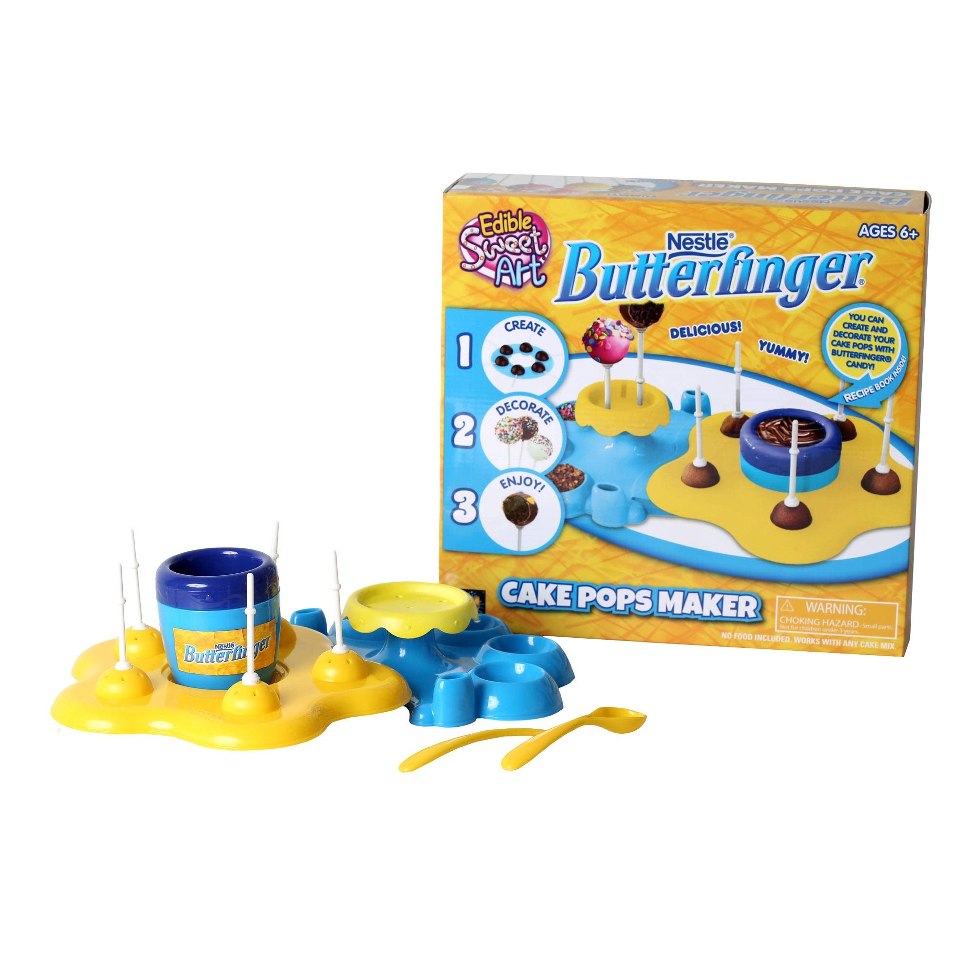 AMAV Toys Cake Pops Butterfinger Maker Toy- DIY Make Your Delicious Butterfinger - Easy to Bake Tasty & Delicious Cake Pops Within 30 Seconds - No Oven Needed - Perfect Birthday Present for Kids Aged