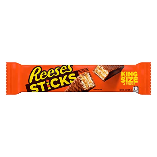 REESE'S STICKS Milk Chocolate Peanut Butter Wafer King Size, Candy Packs, 3 oz (24 Count)