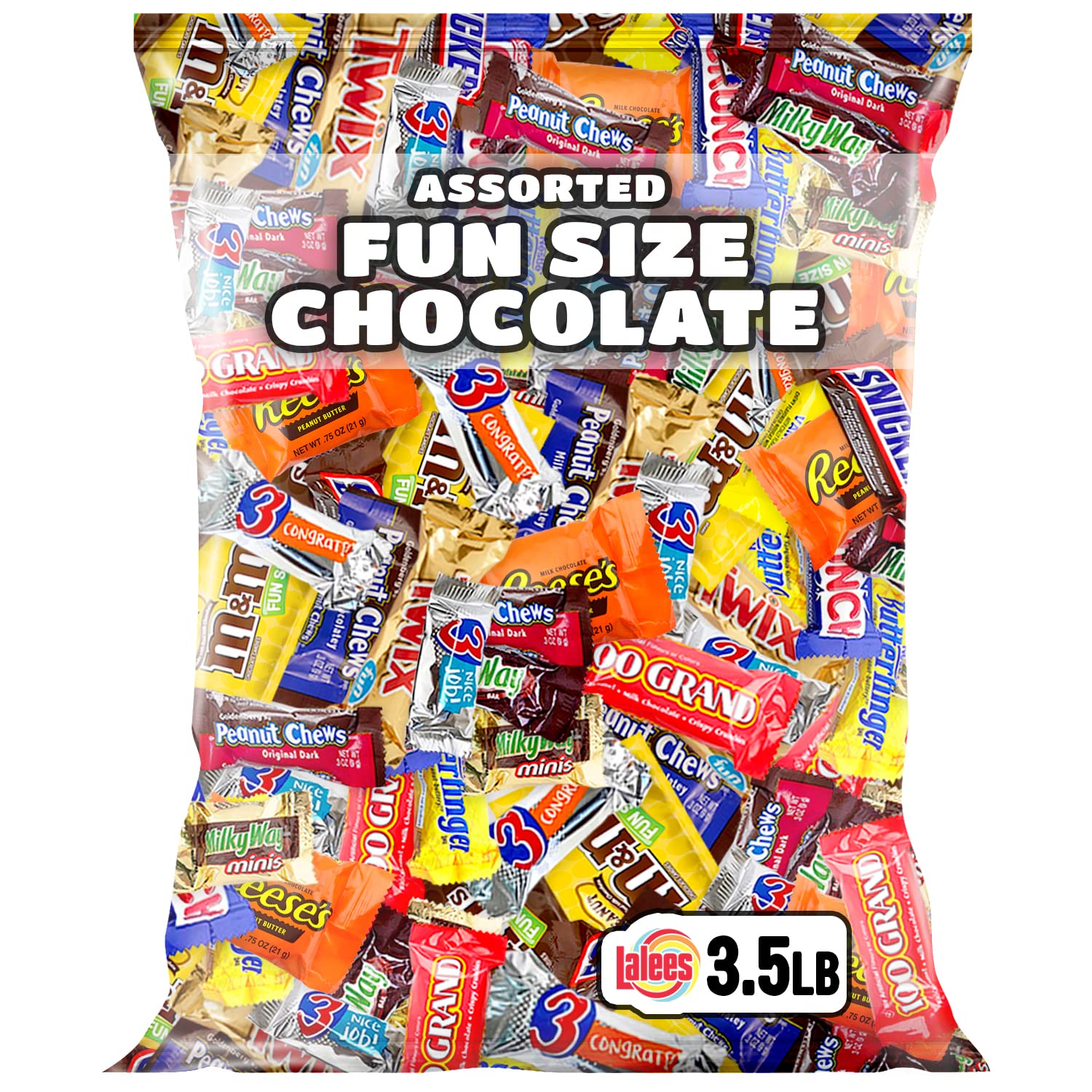 Chocolate Candy Variety Pack - 3.5 Pounds - Chocolate Candy Individually Wrapped for Parade Throws - Fun Size Chocolate Assortment - Pinata Chocolate Candy Mix