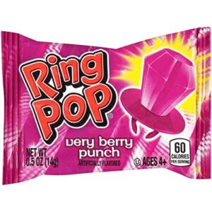 Ring Pop Colorfest Individually Wrapped Purple Very Berry 30 Count Bulk Lollipop Pack -Berry Lollipop Suckers - Fun Candy Bulk For Party Favors, Color Parties, Pool Parties, & 4th of July - Summer Treats for Kids