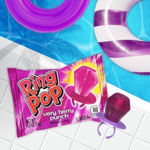 Ring Pop Colorfest Individually Wrapped Purple Very Berry 30 Count Bulk Lollipop Pack -Berry Lollipop Suckers - Fun Candy Bulk For Party Favors, Color Parties, Pool Parties, & 4th of July - Summer Treats for Kids