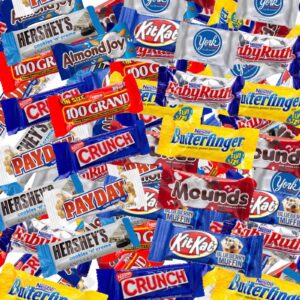 assorted chocolate candy mix (3 lbs.) individually wrapped fun size assortment, great for mother's day home & office parties (snack size)