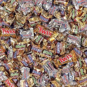 maryseplace mars bulk chocolate easter candy variety mix, 5 lbs individually wrapped assorted mini fun size candy bars m&m's, snickers, 3 musketeers & milky way for pinata filler and kids party