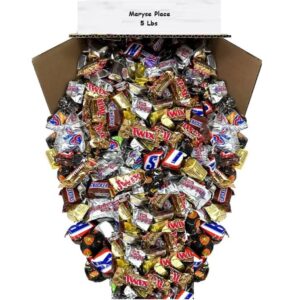 Maryseplace MARS Bulk Chocolate Easter Candy Variety Mix, 5 Lbs Individually Wrapped Assorted Mini Fun Size Candy Bars M&M'S, SNICKERS, 3 MUSKETEERS & MILKY WAY for Pinata Filler and Kids Party