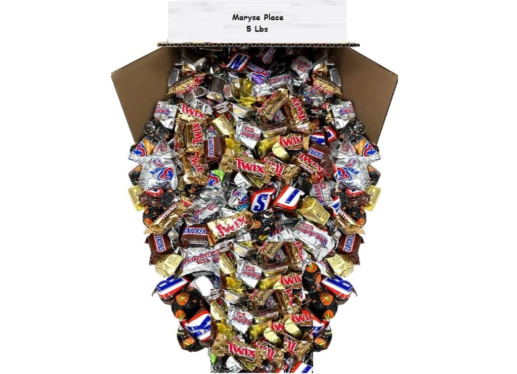 Maryseplace MARS Bulk Chocolate Easter Candy Variety Mix, 5 Lbs Individually Wrapped Assorted Mini Fun Size Candy Bars M&M'S, SNICKERS, 3 MUSKETEERS & MILKY WAY for Pinata Filler and Kids Party