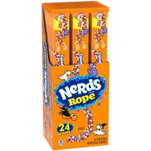 nerds spooky ropes candy, halloween trick or treat packs, 0.92oz (pack of 24)