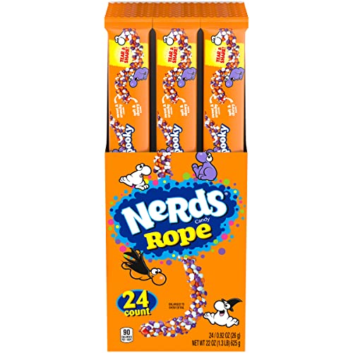 Nerds Spooky Ropes Candy, Halloween Trick or Treat Packs, 0.92oz (Pack of 24)