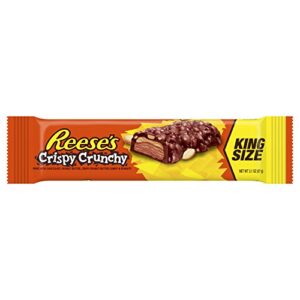 reese's peanut butter candy bar crispy crunchy bars, king size (pack of 18)