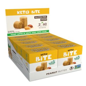 pasokin keto bite peanut butter – healthy snacks with zero sugar added i low carb gluten-free, vegan, plant-based protein, dairy-free energy bites – keto snacks (peanut butter)