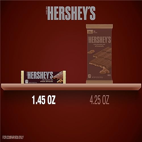 HERSHEY'S Milk Chocolate with Whole Almonds Candy Bars, 1.45 Oz (6 Count)