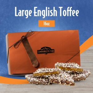 Rocky Mountain Chocolate Large English Toffee | Handcrafted with Rich Milk Chocolate, Sweet Cream Butter, & California Almonds | Perfect Chocolate Gift Box for Birthday, Christmas – Your Love for Sweetness in Every Bite! 16 Ounce