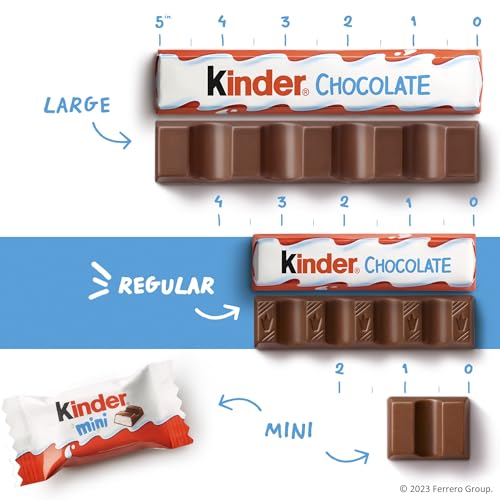 Kinder Chocolate, 18 Four Count Packs, Milk Chocolate Bar with Creamy Milky Filling, Individually Wrapped Candy, 1.8 oz Each