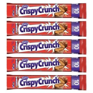 Cadbury Crispy Crunch Mini Chocolate Bars 10 Snack Size, 115g/4oz, 5-Pack{Imported from Canada}