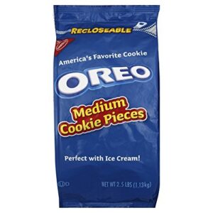 nabisco oreo, medium cookie pieces, 2.5 lbs. resealable bag (individual)