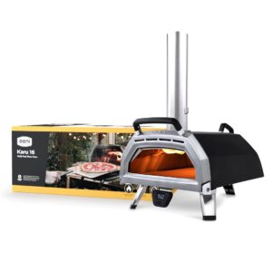 Ooni Karu 16 Multi-Fuel Outdoor Pizza Oven - Wood and Gas Fired Oven - Outdoor Cooking Pizza Oven - Fire and Stonebaked Pizza Oven for Authentic Homemade Pizzas - Dual Fuel Pizza Maker