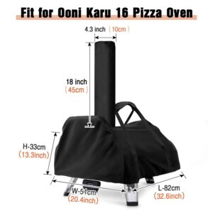 Fenghome Pizza Oven Cover for Ooni Karu 16 Pizza Oven, Heavy Duty Waterproof Gas Pizza Oven Cover, Portable Outdoor Pizza Oven Carry Accessories