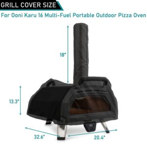 ZJYWSCH Pizza Oven Cover for Ooni Karu 16 Multi-Fuel Pizza Oven 600D Heavy Duty Portable Multifuel Pizza Oven Cover Ooni Karu 16 Outdoor Waterproof