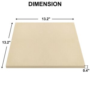 13.2" Square Pizza Stone Replacement for Ooni Koda, Karu & Fyra 12, Ooni 3 Pizza Oven, Big Horn Oven, Cordierite Baking Pizza Stone for Ooni Pizza Stone Accessories, Most Grill & Oven,for Bread &Pizza