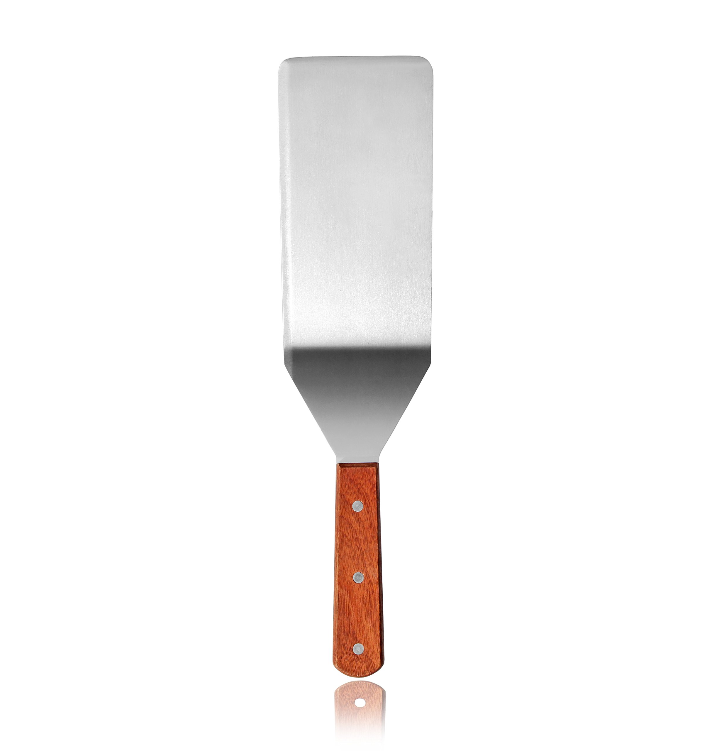 New Star Foodservice 36350 Wood Handle Extra Large Grill Turner/Spatula with Cutting Edge and 4-Inch Wide Blade, 16-Inch