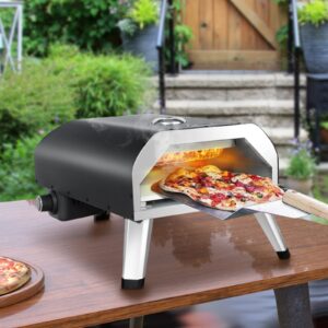 gas pizza oven with 16" pizza stone - caprihom outdoor portable pizza ovens for outside kitchen pizza maker oven stainless steel pizza oven countertop