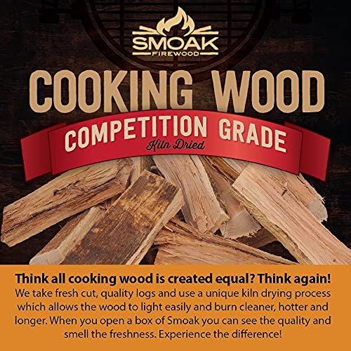 Smoak Firewood 16inch Length Premium Cooking Wood & Firewood Logs – Used for Grills, Smokers, Pizza ovens, stoves, firepits or fireplaces – USDA Certified Kiln Dried (Cherry – 60-70lbs 16inch Wood)