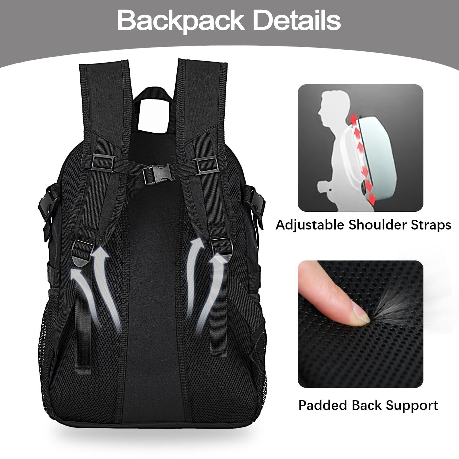 LARIPOP Basketball Bag-Youth Basketball Backpack for Men&Women, Soccer Volleyball Bag with Separate Ball Holder & Shoes Compartment