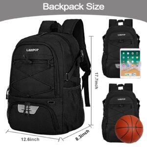 LARIPOP Basketball Bag-Youth Basketball Backpack for Men&Women, Soccer Volleyball Bag with Separate Ball Holder & Shoes Compartment