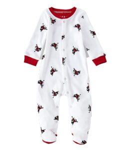 nike infant/toddler printed footed coverall (white(5566649-001)/red, 6 months)