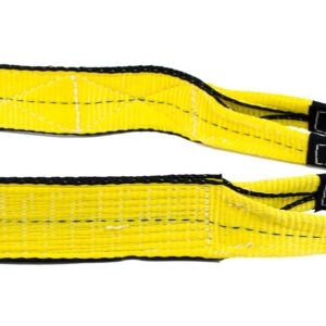 Mytee Products 2 Pack 2" x12' Web Lifting Sling - 6400 LBS WLL Vertical Lift Straps Twisted Eyelets 2-Ply - Choker (5000# WLL) & Basket (12,800# WLL)