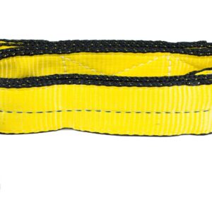 Mytee Products 2 Pack 2" x12' Web Lifting Sling - 6400 LBS WLL Vertical Lift Straps Twisted Eyelets 2-Ply - Choker (5000# WLL) & Basket (12,800# WLL)