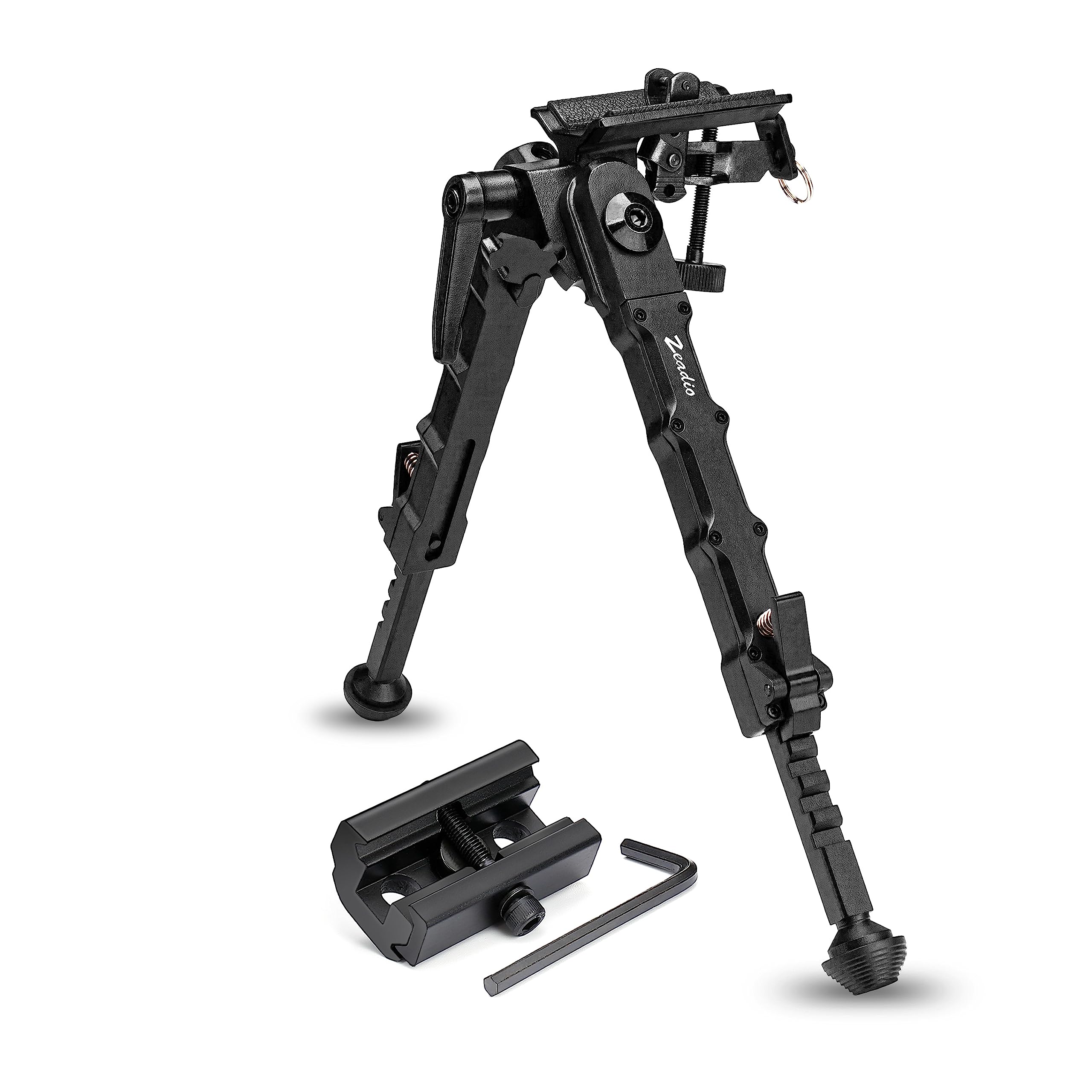 Zeadio Pivot Tiltable Bipod with Sling Mount and Adapter for Picatinny Weaver Rail, 7 to 10 Inches (F19S)