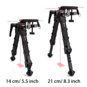 Zeadio Pivot Tiltable Bipod with Sling Mount and Adapter for Picatinny Weaver Rail, 7 to 10 Inches (F19S)