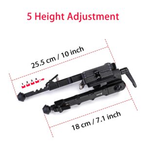 Zeadio Pivot Tiltable Bipod with Sling Mount and Adapter for Picatinny Weaver Rail, 7 to 10 Inches (F19S)