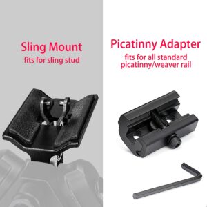 Zeadio Pivot Tiltable Bipod with Sling Mount and Adapter for Picatinny Weaver Rail, 7 to 10 Inches (F19S)