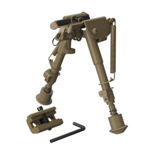 Xaegistac Rifle Bipod Adjustable 6-9 Inch Bipods with Quick Release Adapter for Picatinny/Mlok Rail,Lightweight and Stable for Hunting and Shooting