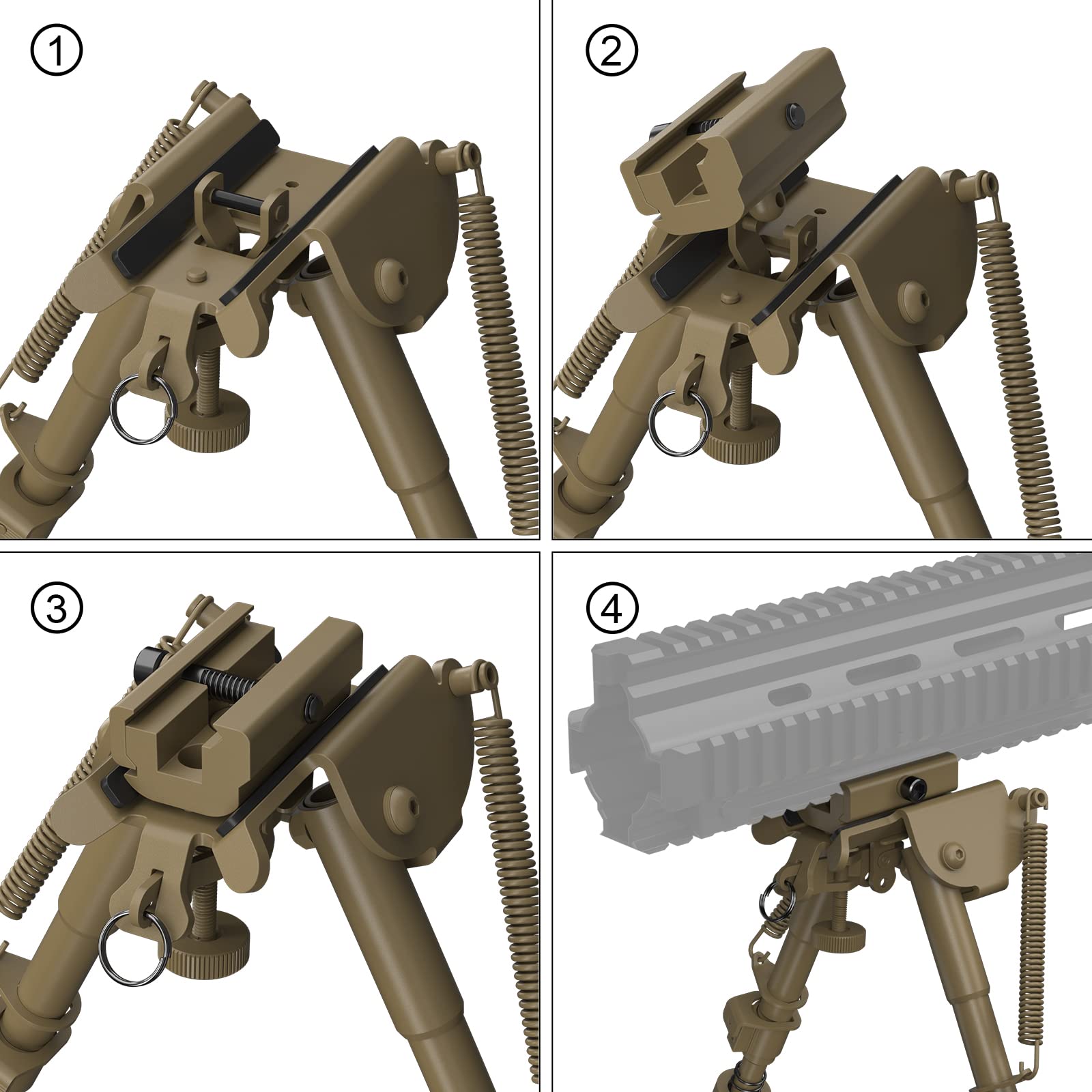 Xaegistac Rifle Bipod Adjustable 6-9 Inch Bipods with Quick Release Adapter for Picatinny/Mlok Rail,Lightweight and Stable for Hunting and Shooting