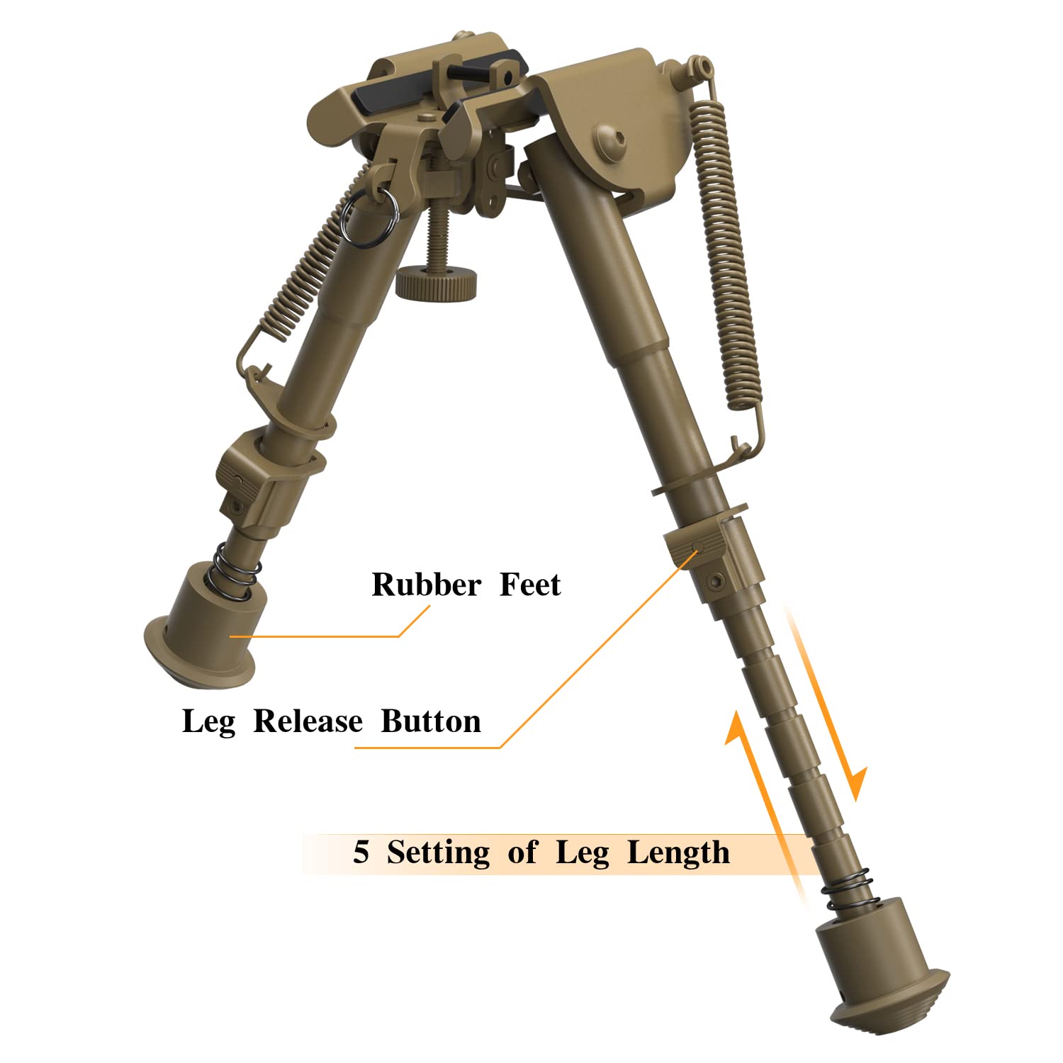 Xaegistac Rifle Bipod Adjustable 6-9 Inch Bipods with Quick Release Adapter for Picatinny/Mlok Rail,Lightweight and Stable for Hunting and Shooting