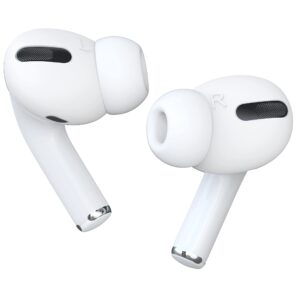 damonlight airpods pro ear tips [fit in the case] 2 pairs cover designed for apple airpods pro, anti slip silicone cover, dust and scratch free, comfortable listening - white