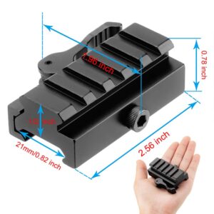 LONSEL Picatinny Riser Mount, Low Profile Rail Riser Mounts Adaptor with QD Lever Lock Quick Release & 5 Slots Picatinny Rails for Scope Rings Optics Sights, 1/2" H x 2.5''L (1 Pack)