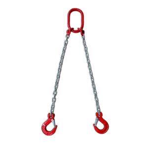 Chain Sling 1/4Inch X 5 Ft 4410lb Double Leg with Sling Hooks and Adjusters Grade 80Alloy Steel Engine Chain Hoist Lifts【2Leg 2Ton】