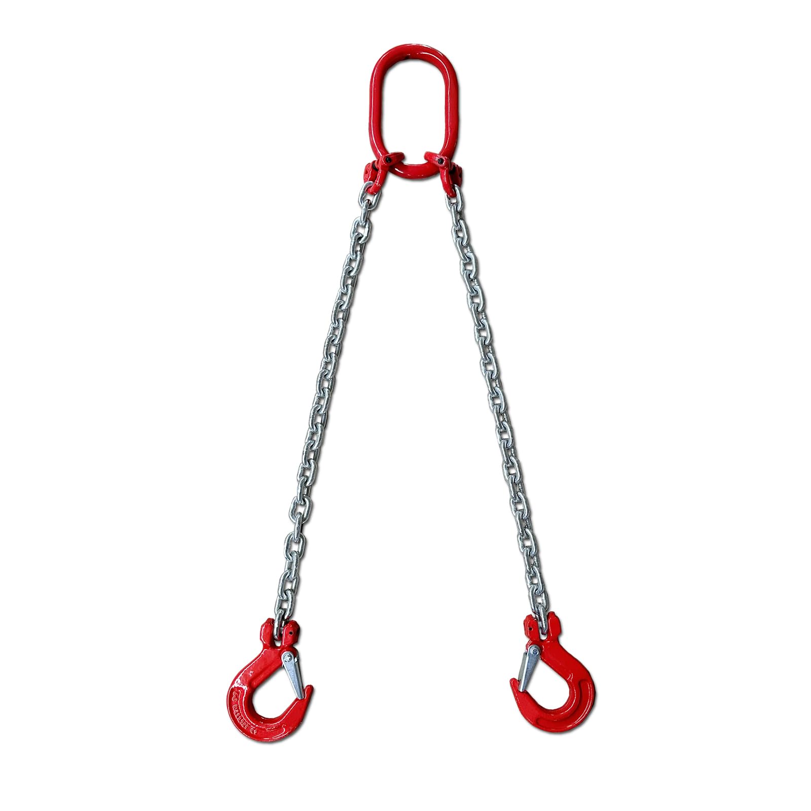 Chain Sling 1/4Inch X 5 Ft 4410lb Double Leg with Sling Hooks and Adjusters Grade 80Alloy Steel Engine Chain Hoist Lifts【2Leg 2Ton】