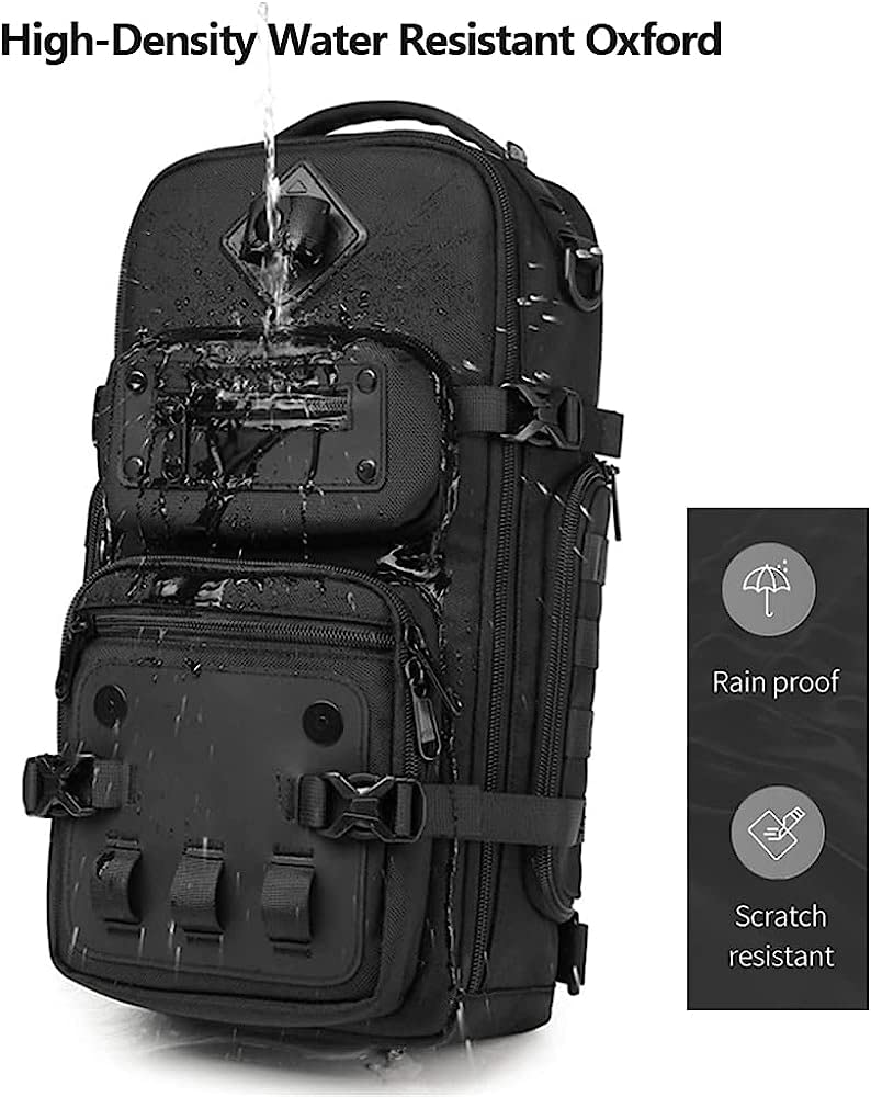 OZUKO Multipurpose Sling Bag for Men, Large Capacity Sling Backpack Waterproof EDC Chest Backpack(Black)