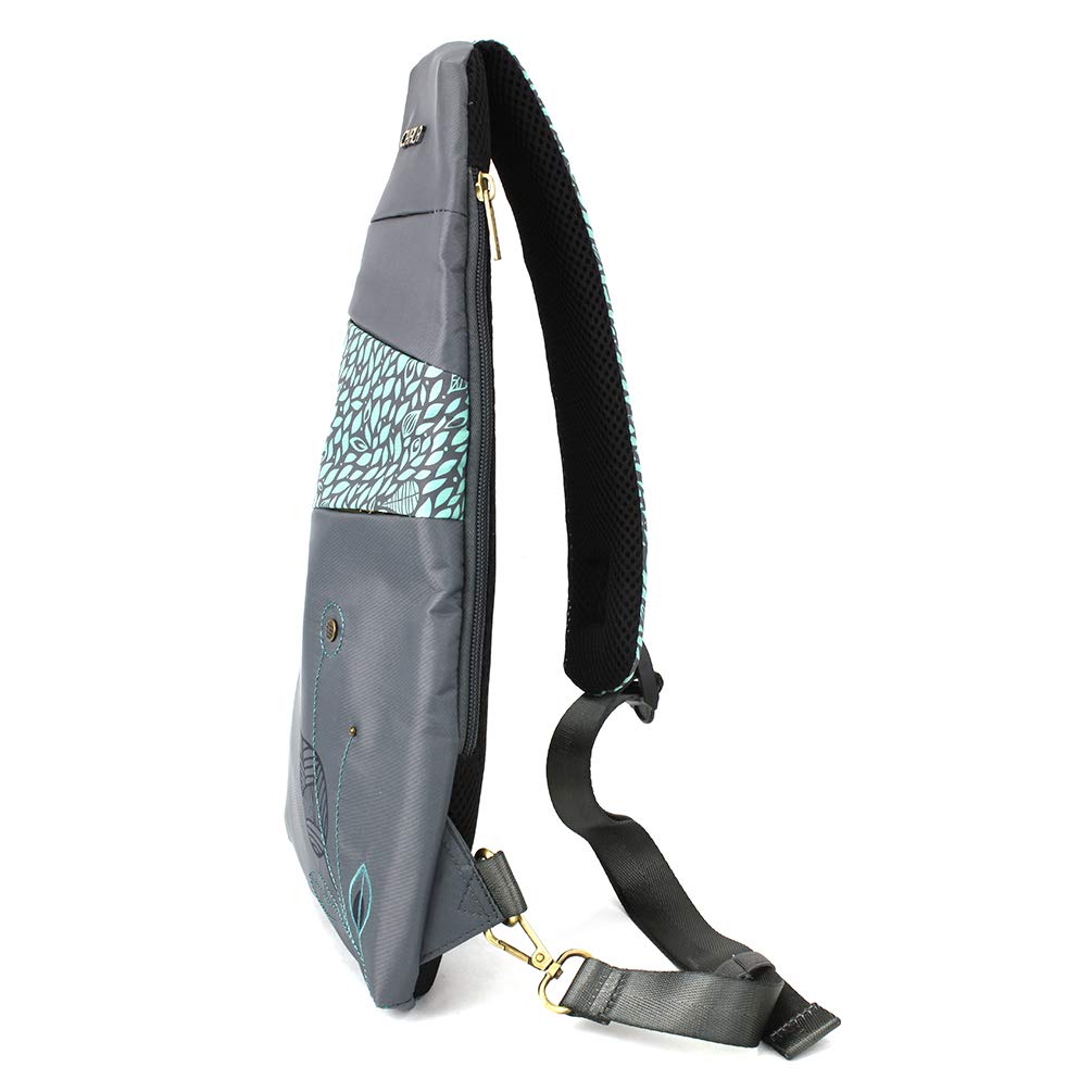 CHALA CV-Escape Sling Backpack - Women Nylon RFID Crossbody Sling Bag - Dragonfly - gray