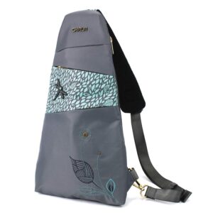 CHALA CV-Escape Sling Backpack - Women Nylon RFID Crossbody Sling Bag - Dragonfly - gray