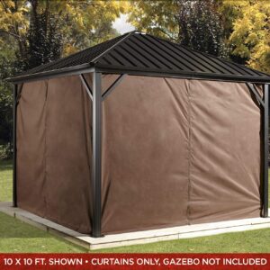 Sojag Accessories Set of 4 8' x 8' Curtains for Dakota Outdoor Gazebo, Brown