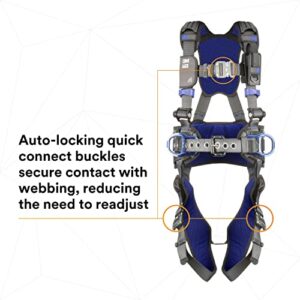 3M 1113133 DBI-SALA ExoFit X300 Comfort Construction Positioning Safety Harness, Construction Fall Protection, Aluminum Back and Hip D-Rings, Auto-Locking Quick Connect Leg and Chest Buckles, 2X